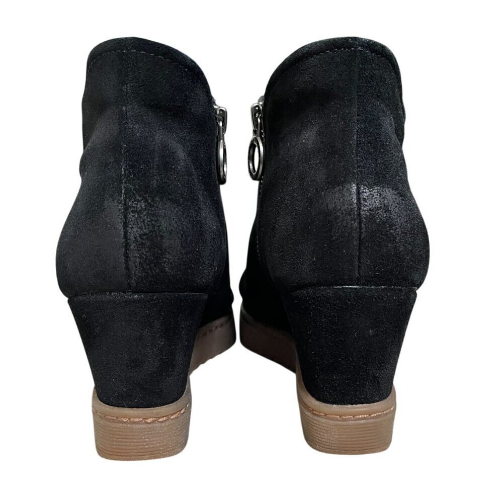 Sofft Siri Aqua Soft Black Suede Wedge Booties Size 8M - Picture 7 of 12